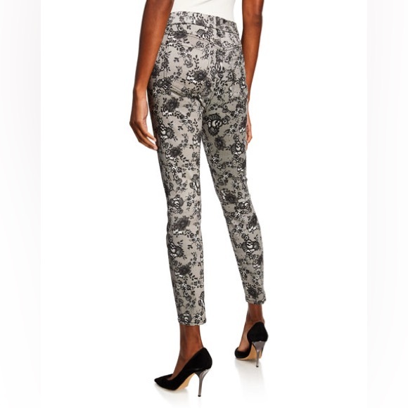 Jen7 7 for All Mankind Lace Noir Print Mid-Rise Ankle Skinny Jeans Floral Size 4 - Picture 2 of 16